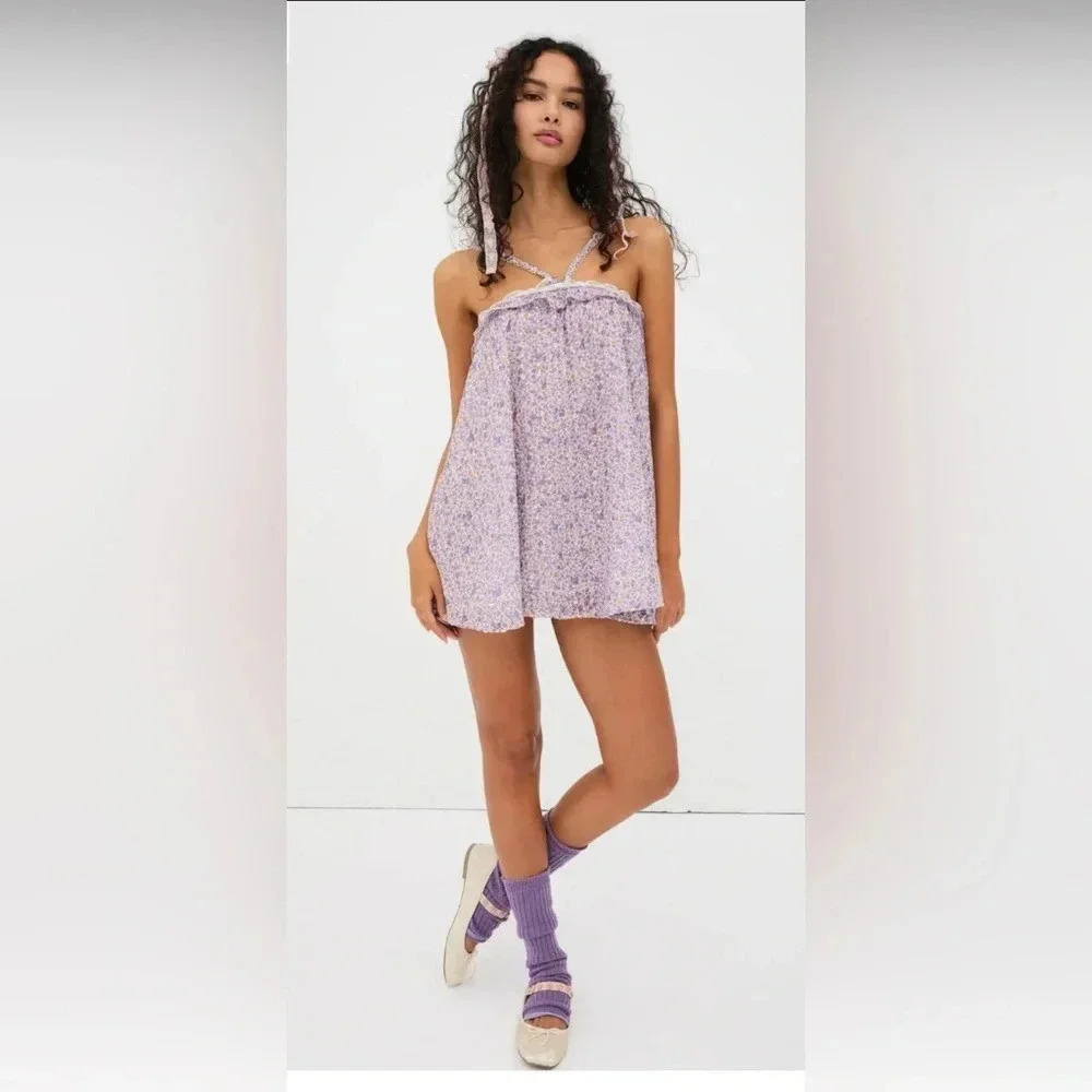 For Love & Lemons Purple Mini Dress
